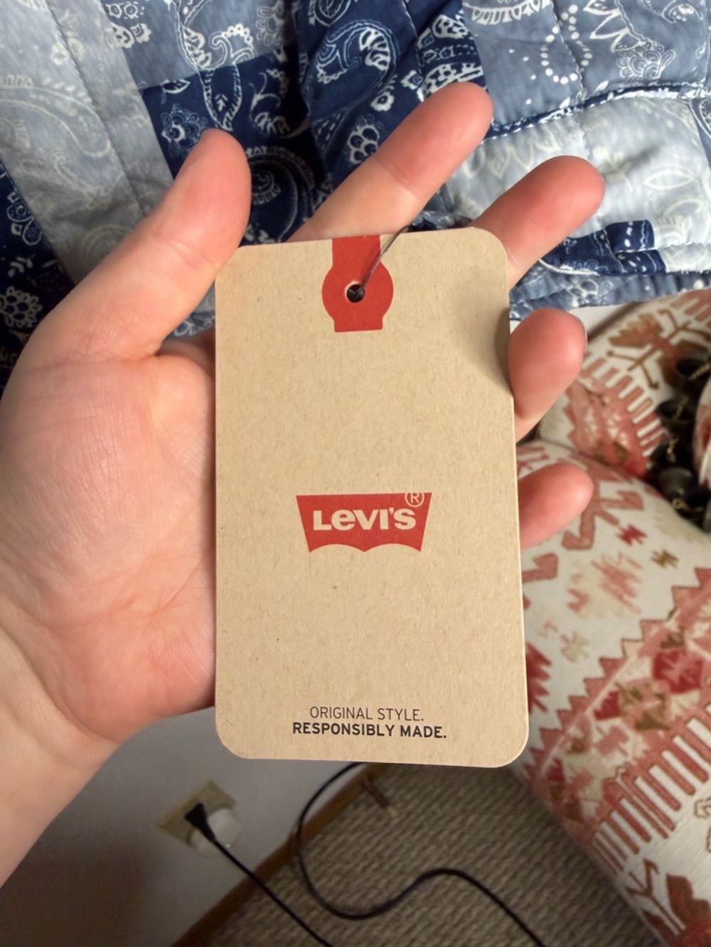 NWT Levi's Womens Paisley bandana Diamond Quilted jacket size large MSRP $140 - Picture 12 of 16